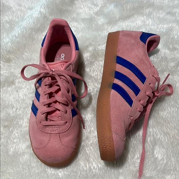 adidas Shoes - Adidas Gazelle Pink Suede and Navy Blue Sneakers